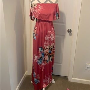 Large maxi off the shoulder dress.